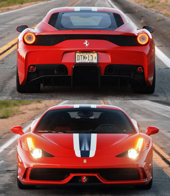 2015 Ferrari 458 Speciale back and front